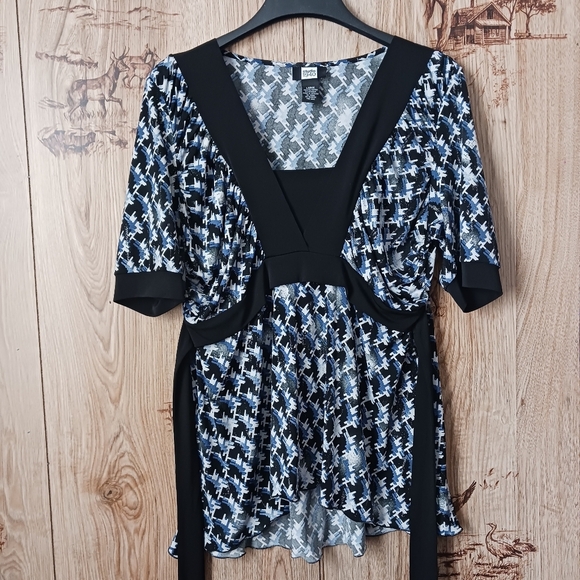 Y2k Studio 1940 Abstract Allover Print Smock Tunic Size Large - Picture 1 of 7